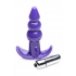 Ribbed Vibrating Butt Plug - Purple