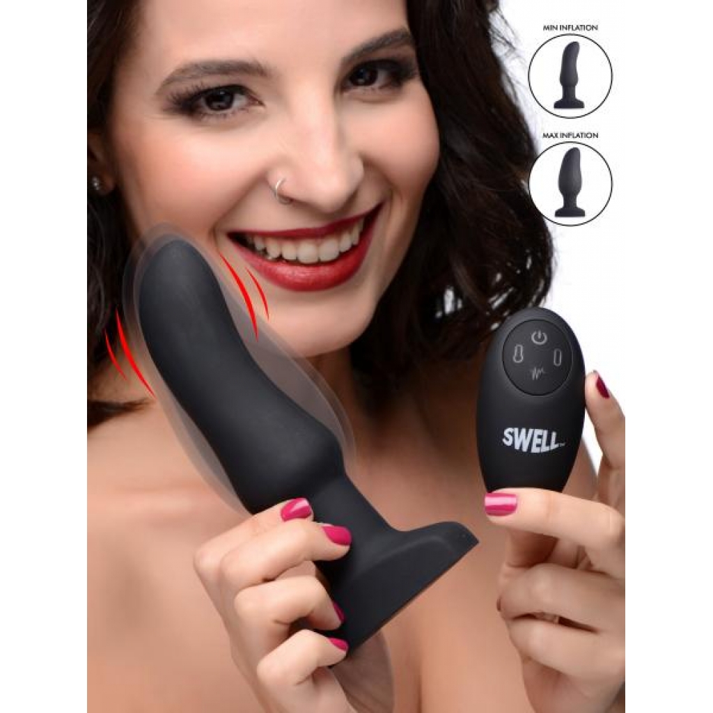 10X Inflatable Vibrating Curved Silicone Anal Plug