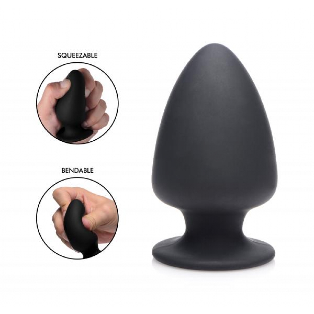 Squeezable Silicone Anal Plug - Small Black