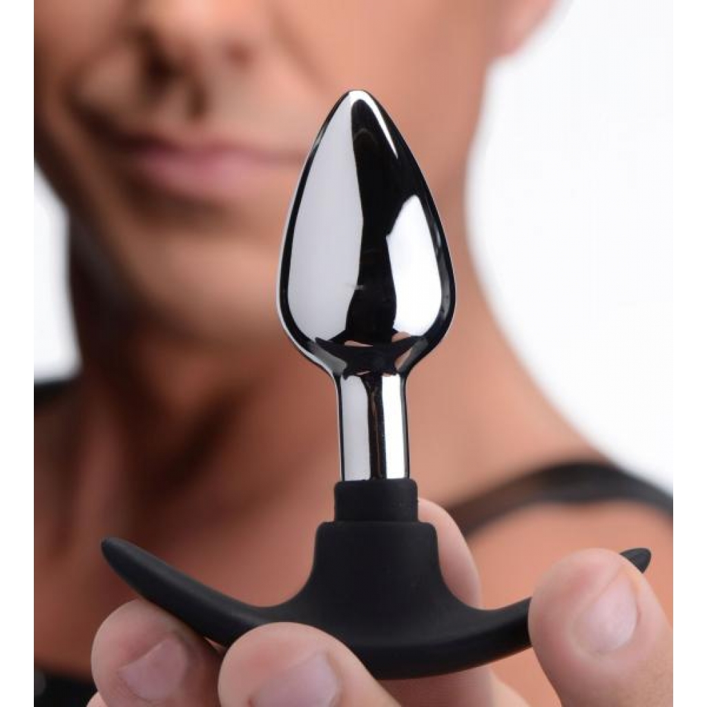 Dark Invader Aluminum and Silicone Anal Plug - Small