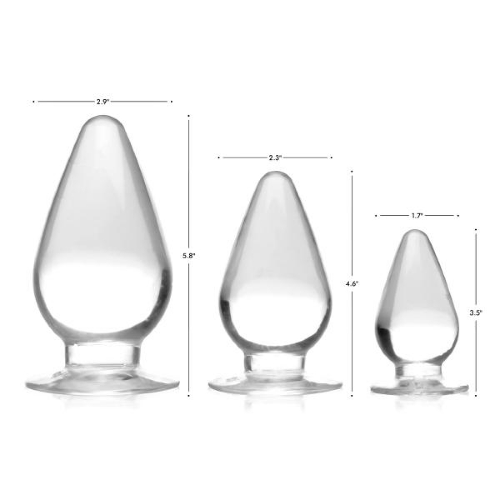 Triple Cones 3-Piece Anal Plug Set - Clear