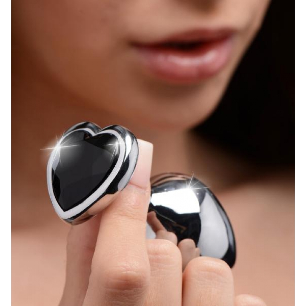 Black Heart Gem Anal Plug - Medium