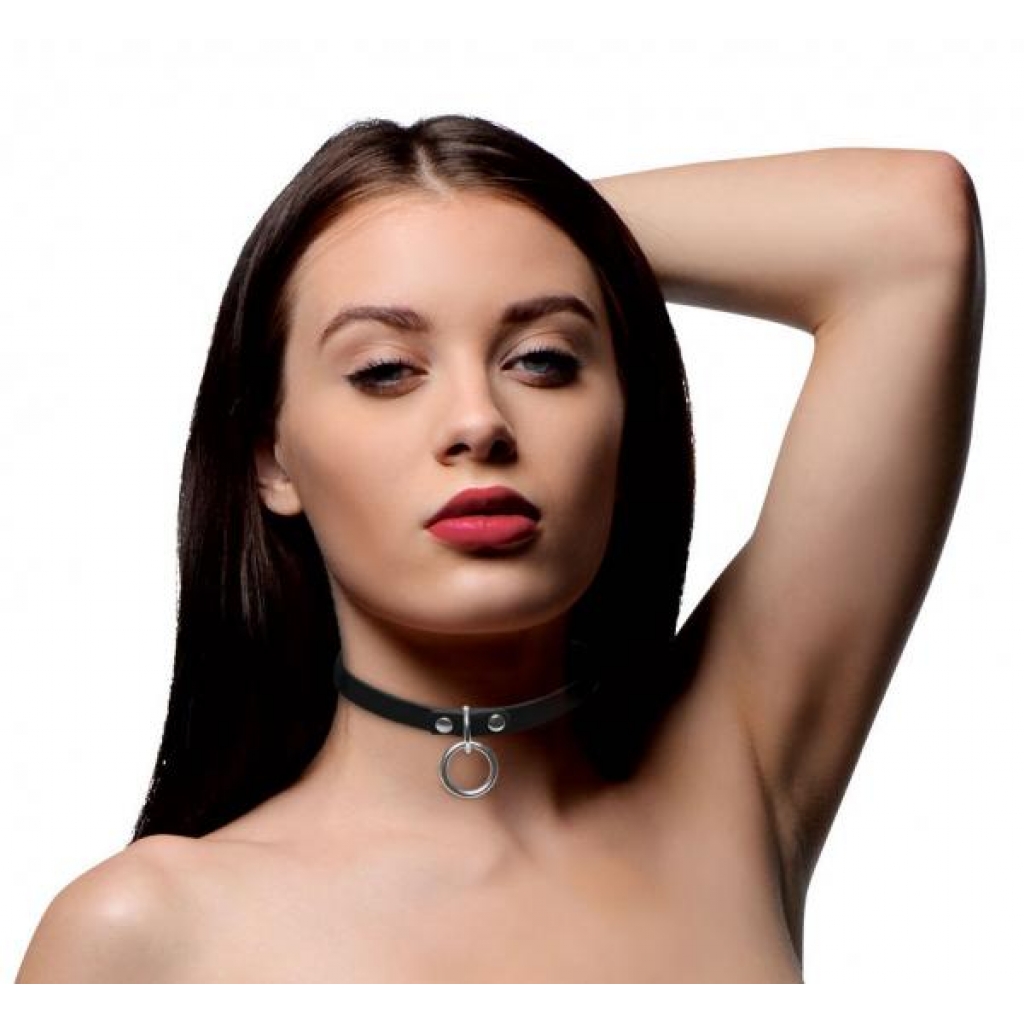 Collared Vixen Slim Silver Ring Choker