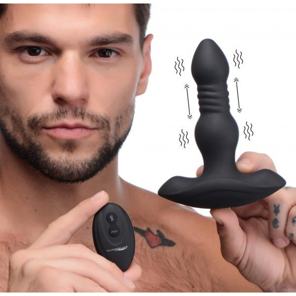 Vibrating & Thrusting Remote Control Silicone Anal Plug