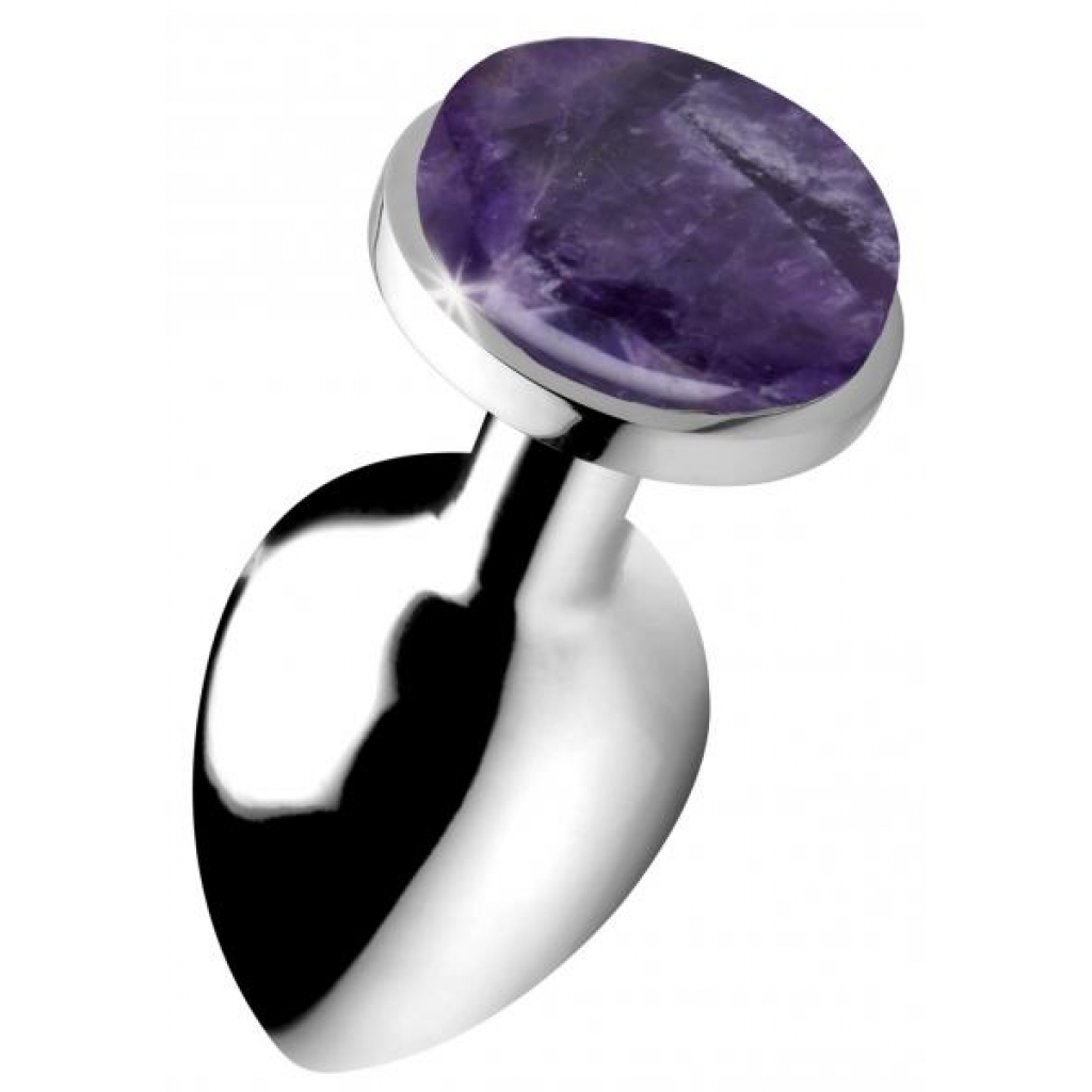 Genuine Amethyst Gemstone Anal Plug - Large