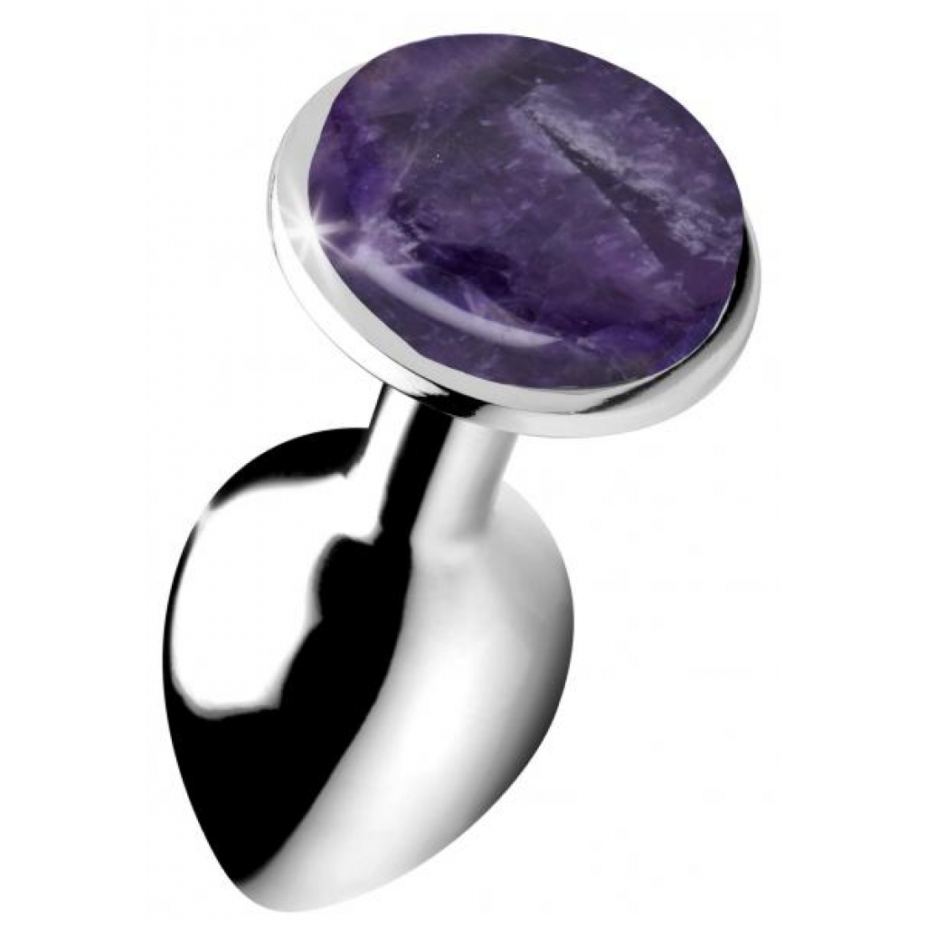 Genuine Amethyst Gemstone Anal Plug - Small