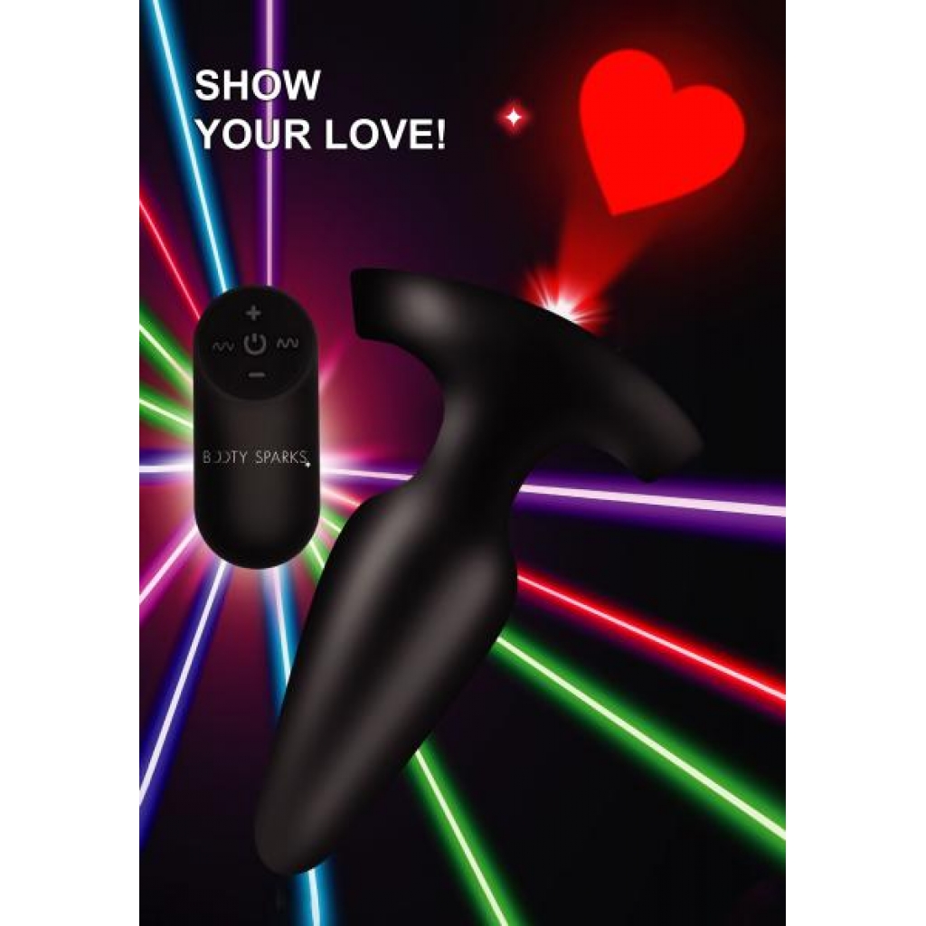 28x Laser Heart Silicone Anal Plug with Remote - Small