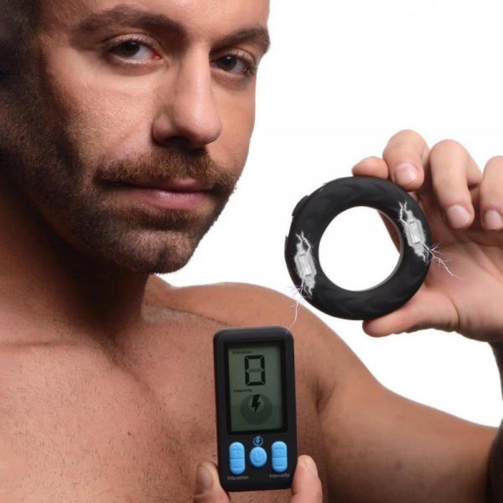 E-Stim Pro Silicone Vibrating Cock Ring - Large