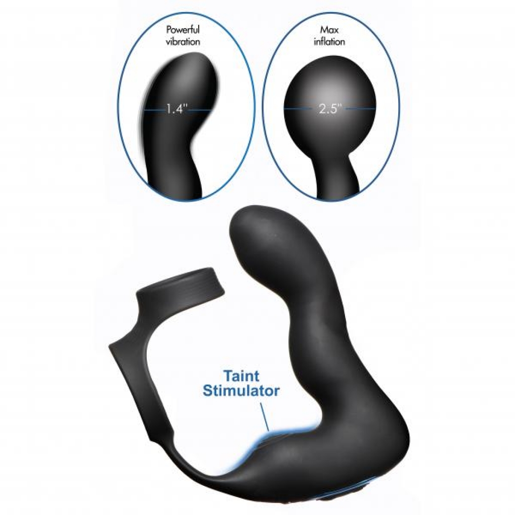 Inflatable & Vibrating Prostate Plug with Cock and Ball Ring