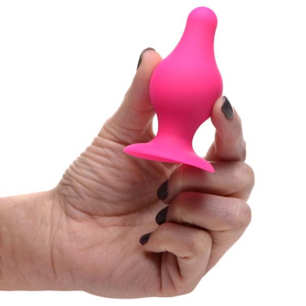 Plush Squeezable Tapered Small Anal Plug - Pink