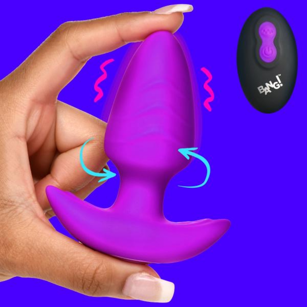 Rotating and Vibrating Silicone Butt Plug - Purple Excitement