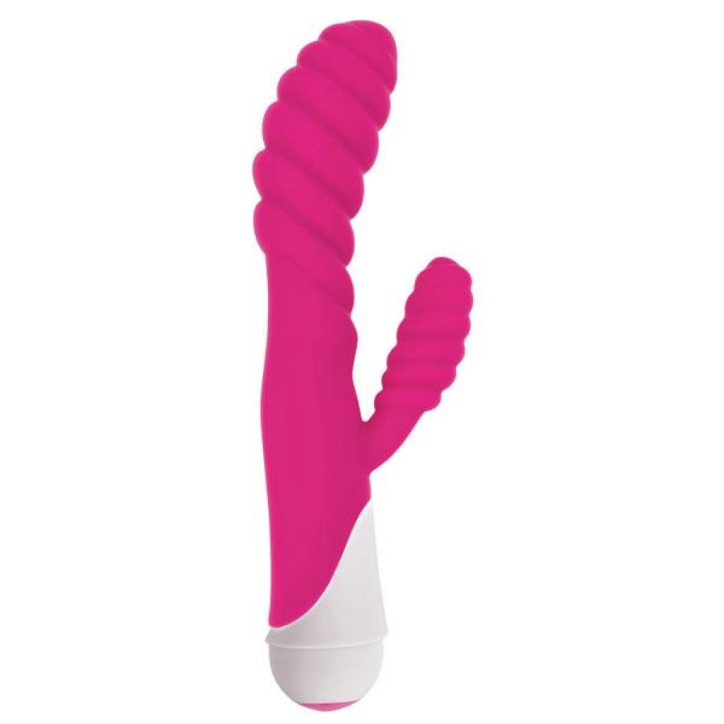 Diana 20x Rippled Silicone Rabbit Vibrator - Pink