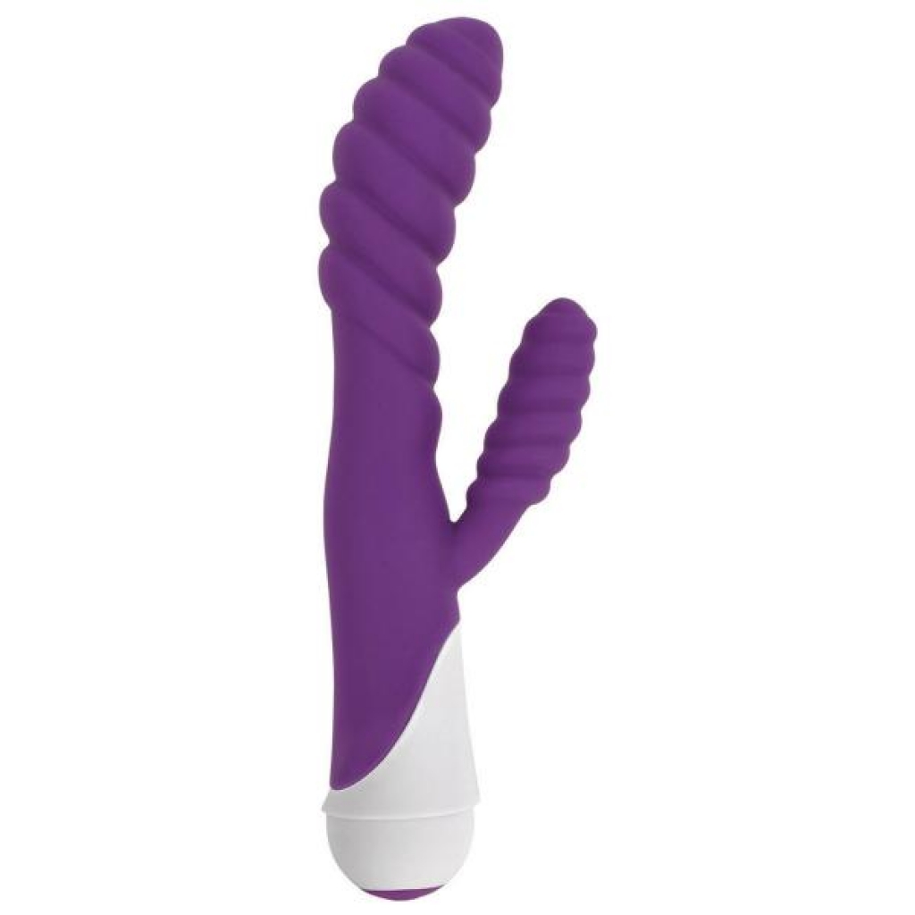 Diana 20-Function Rippled Silicone Rabbit Vibrator in Purple