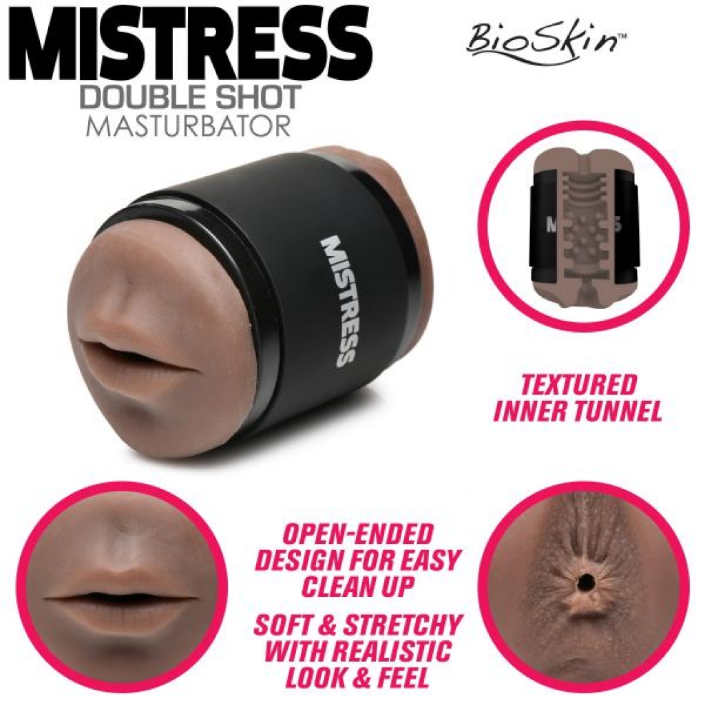 Mistress Mini Double Shot Ass and Mouth Stroker in Dark