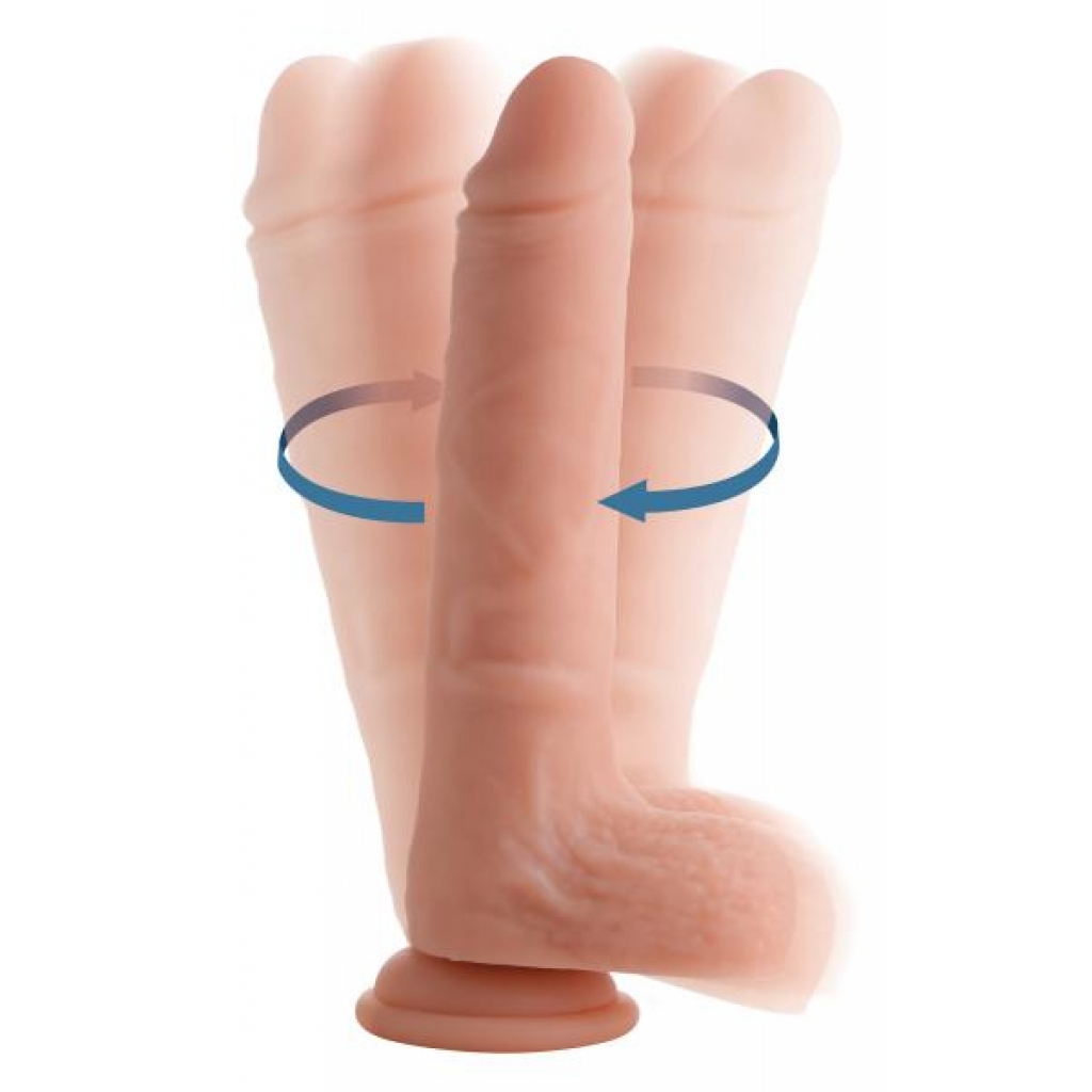 Vibrating & Rotating Remote Control Silicone Dildo - 8 Inch