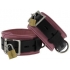 Leather Pink and Black Deluxe Locking Ankle Cuffs