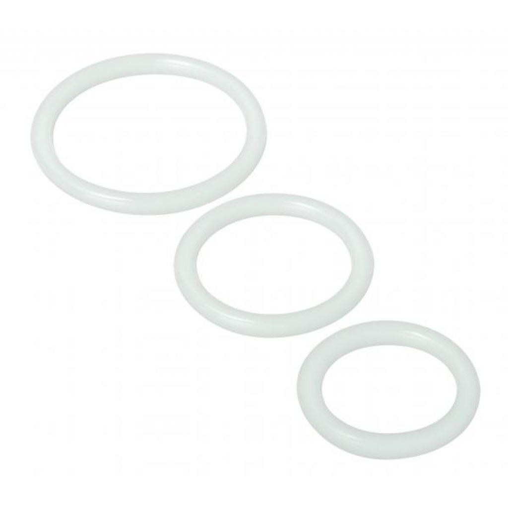 Trinity Silicone Cock Rings: Clear Set of Three