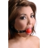 Red Silicone Ball Gag with Leather Strap