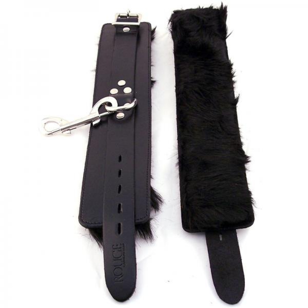 Rouge Wrist Cuffs - Black Fur