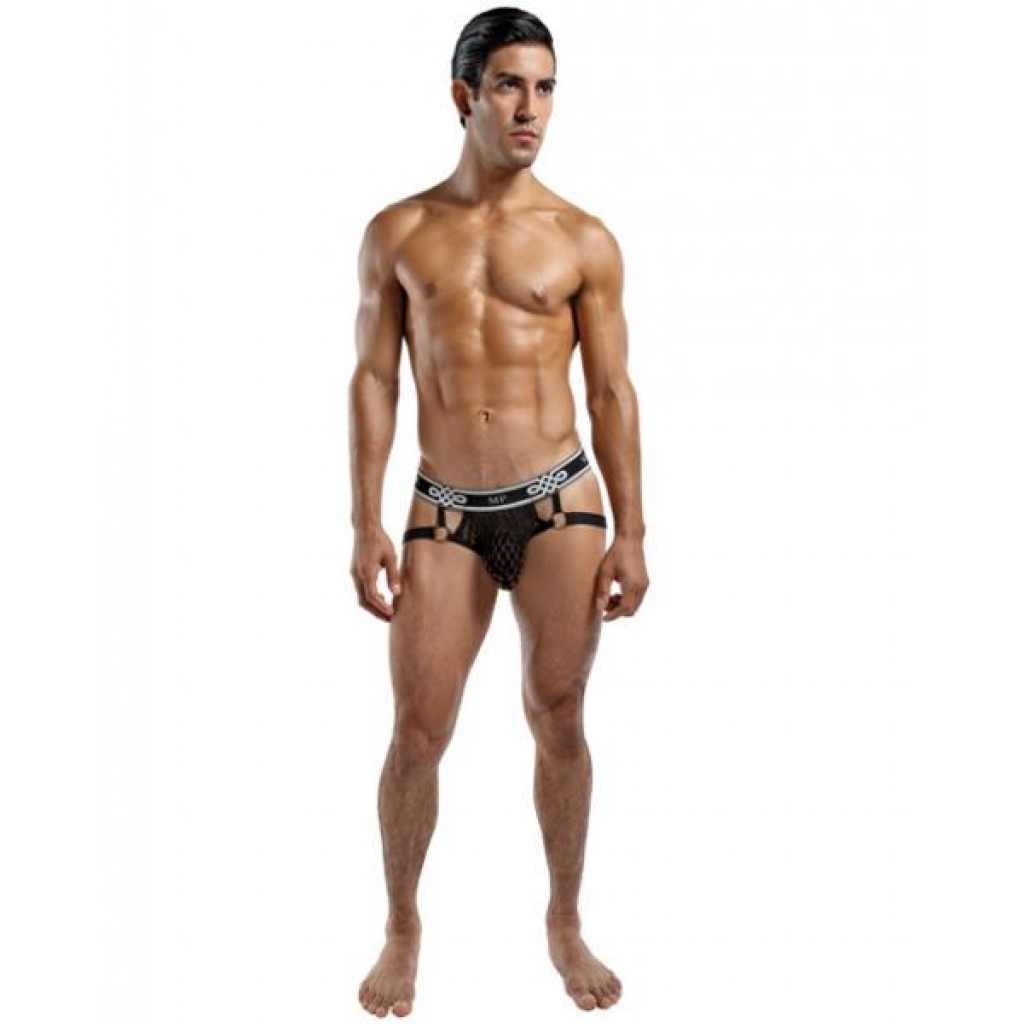 Male Power Peep Show Jock Ring - Black L/XL