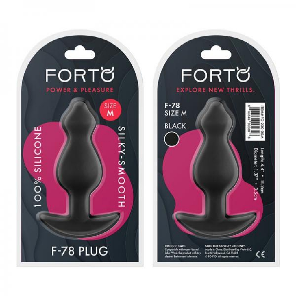 Forto F-78 Pointee Silicone Plug - Medium Black