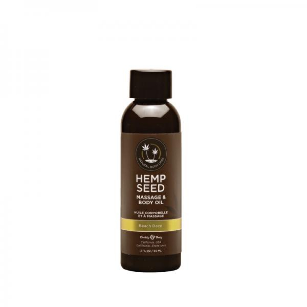 Eb Hemp Massage Oil Beach Daze - Pure Natural Bliss - 2 Oz.