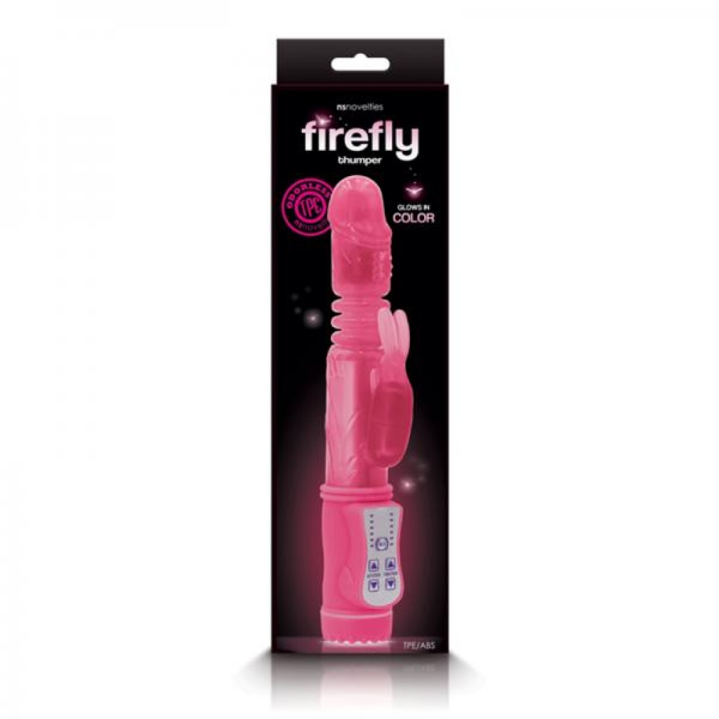 Firefly Thumper Thrusting Rabbit Vibrator - Glow in Pink