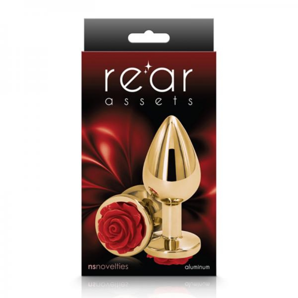 Rear Assets Rose Anal Plug - Medium - Red