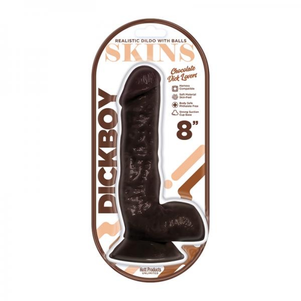 Dickboy Skins Dildo 8 In. - Chocolate Lovers