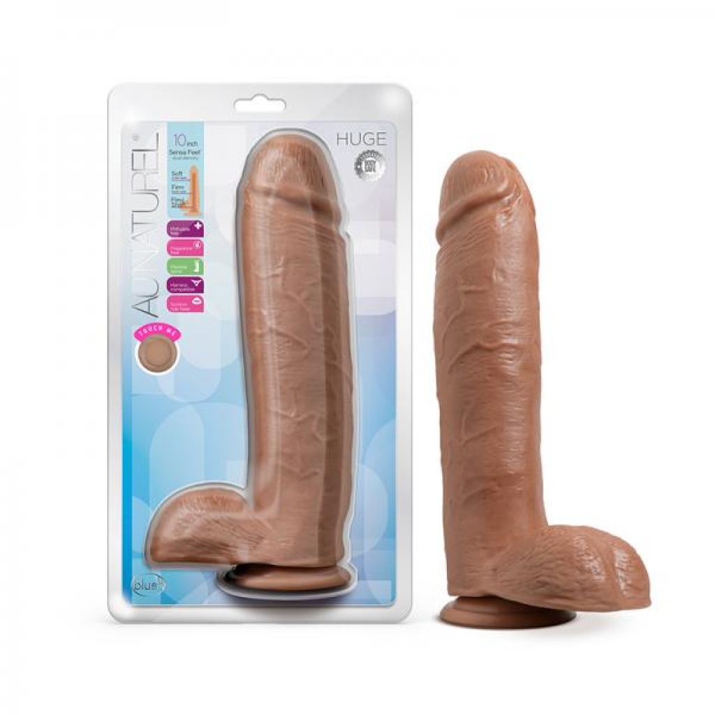 Au Naturel Huge Dildo 10 In. Mocha