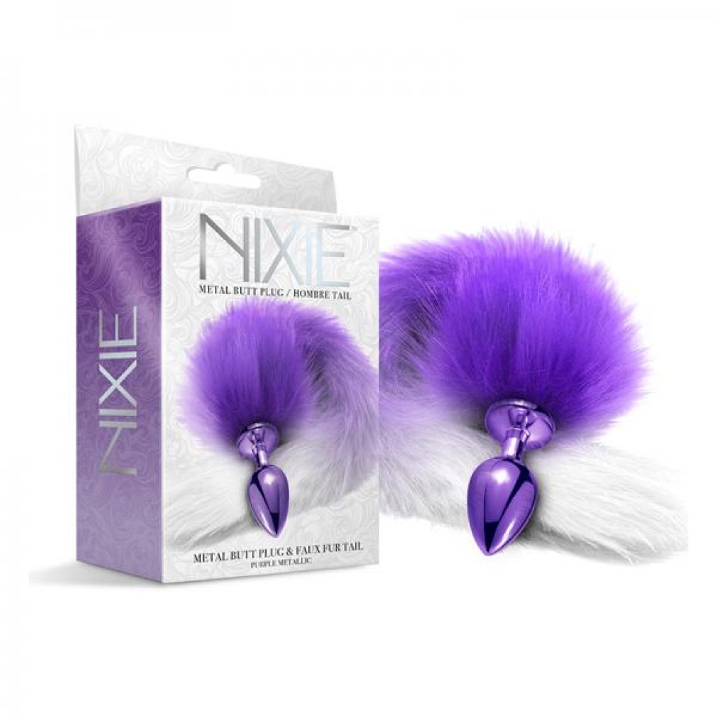 Nixie Metal Butt Plug with Ombre Tail - Fetish Fun