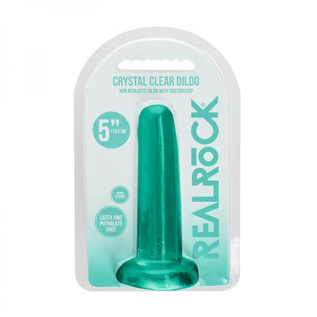 Realrock Crystal Clear Non-Realistic Dildo - Turquoise