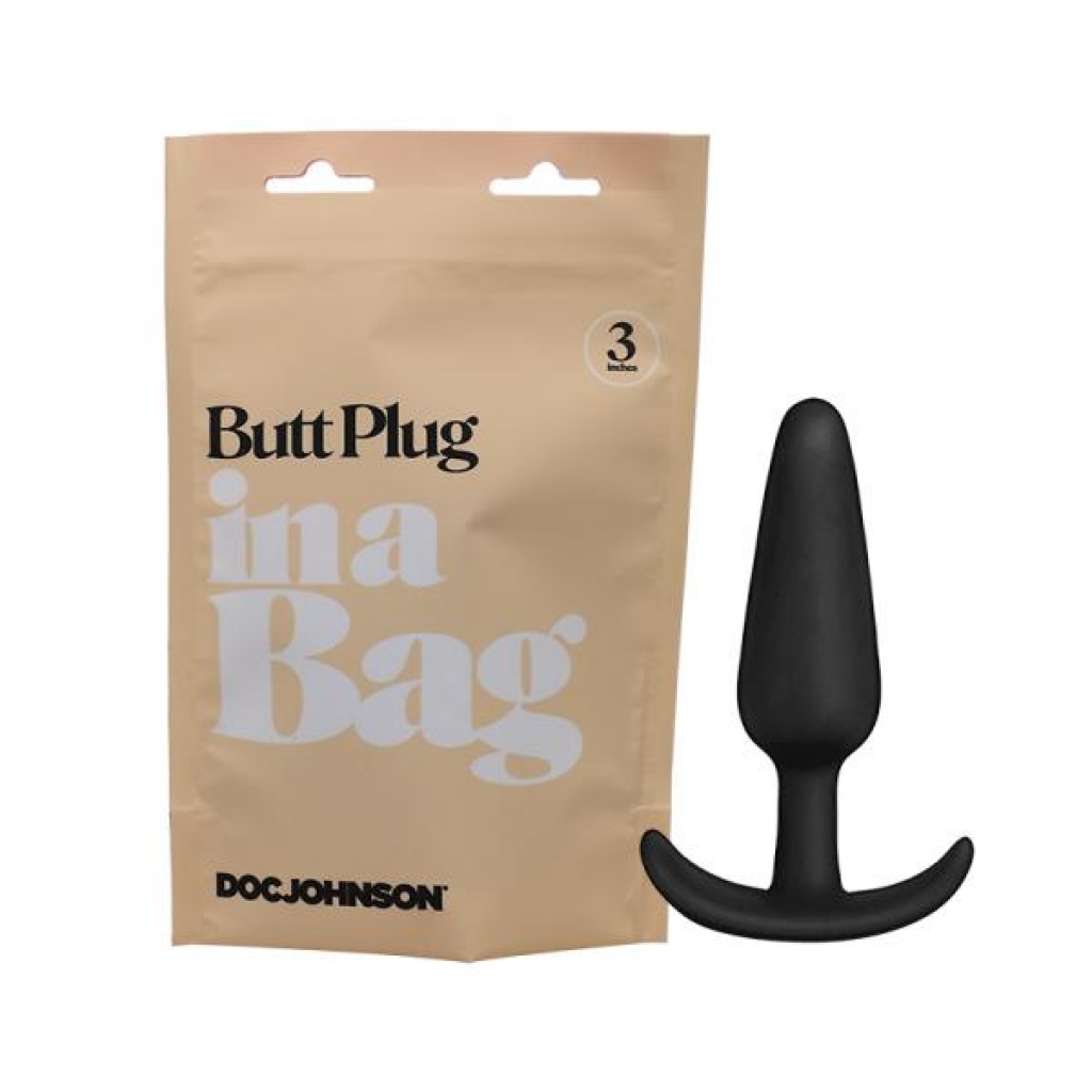 In A Bag Beginner-Friendly 3-inch Black Butt Plug