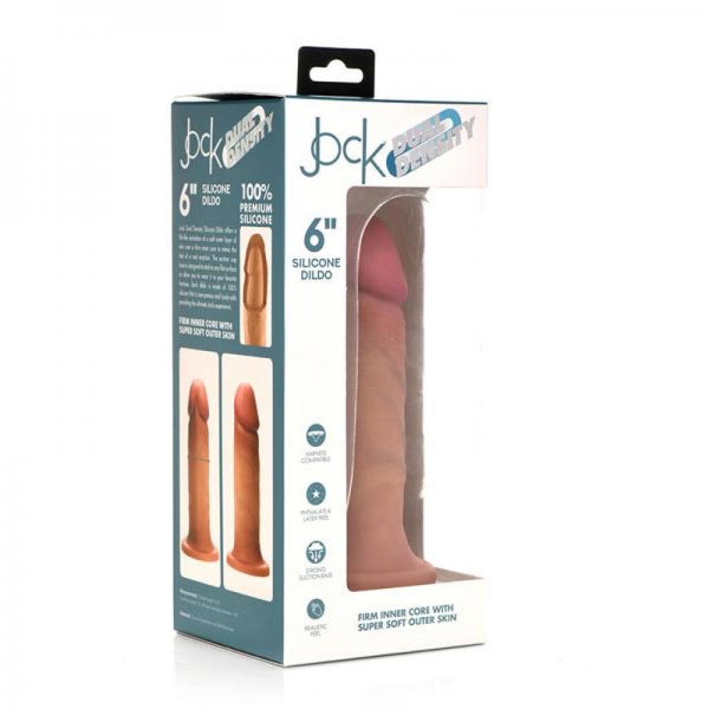 Jock Dual Density Silicone Dildo 6in - Light