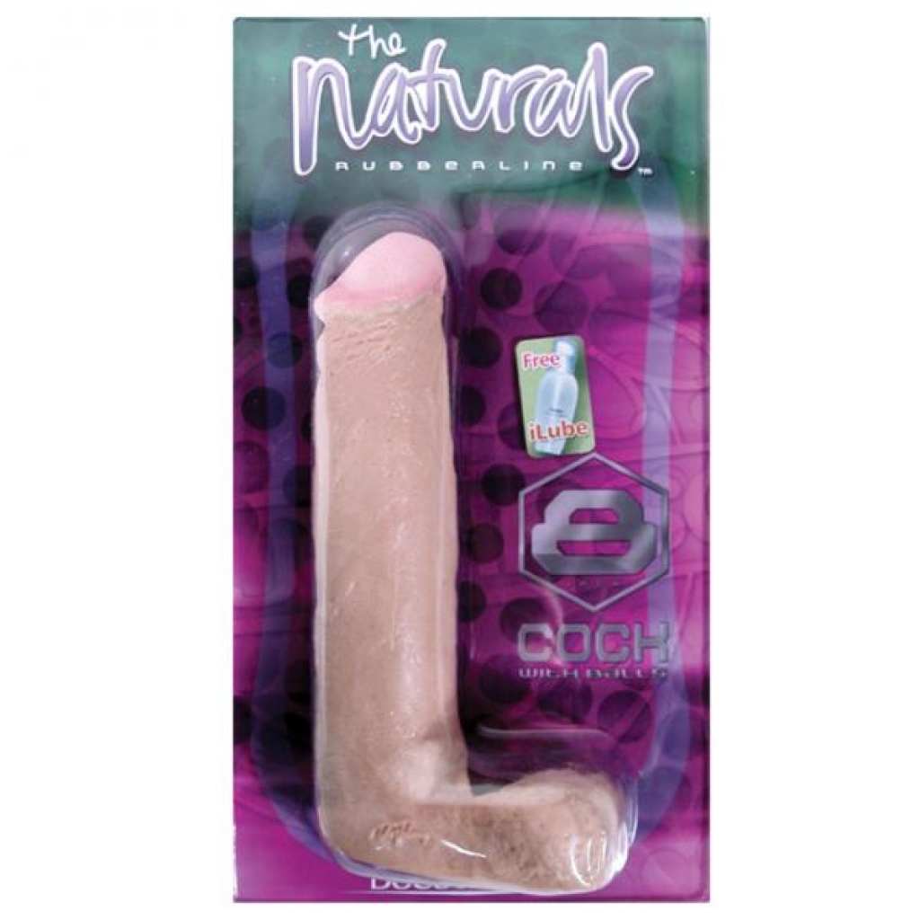 Naturals 8 in. Dong with Balls - Flesh