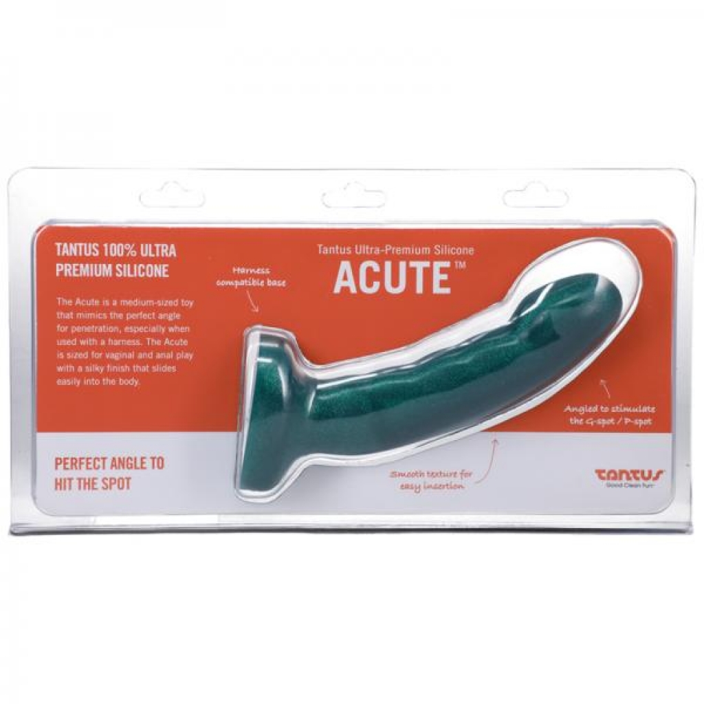 Tantus Acute Curved Dildo - Medium Firm Emerald