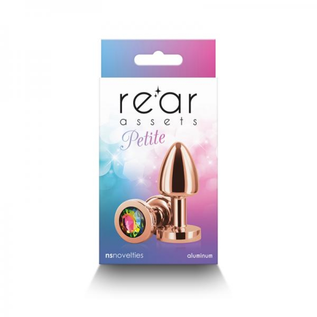 Rear Assets Petite Metal Anal Plug - Rose Gold/Rainbow