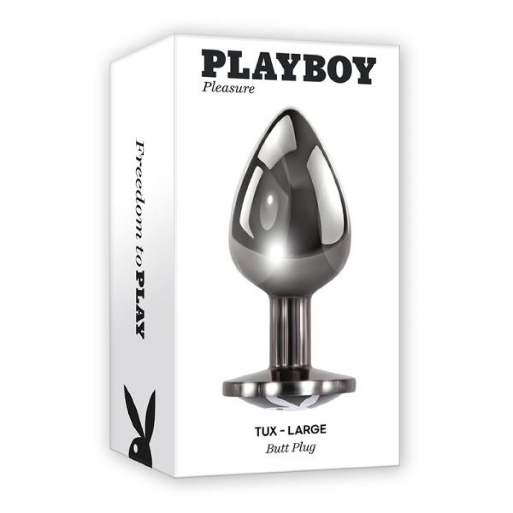 Elegant Playboy Tux Metal Anal Plug with Hematite Finish