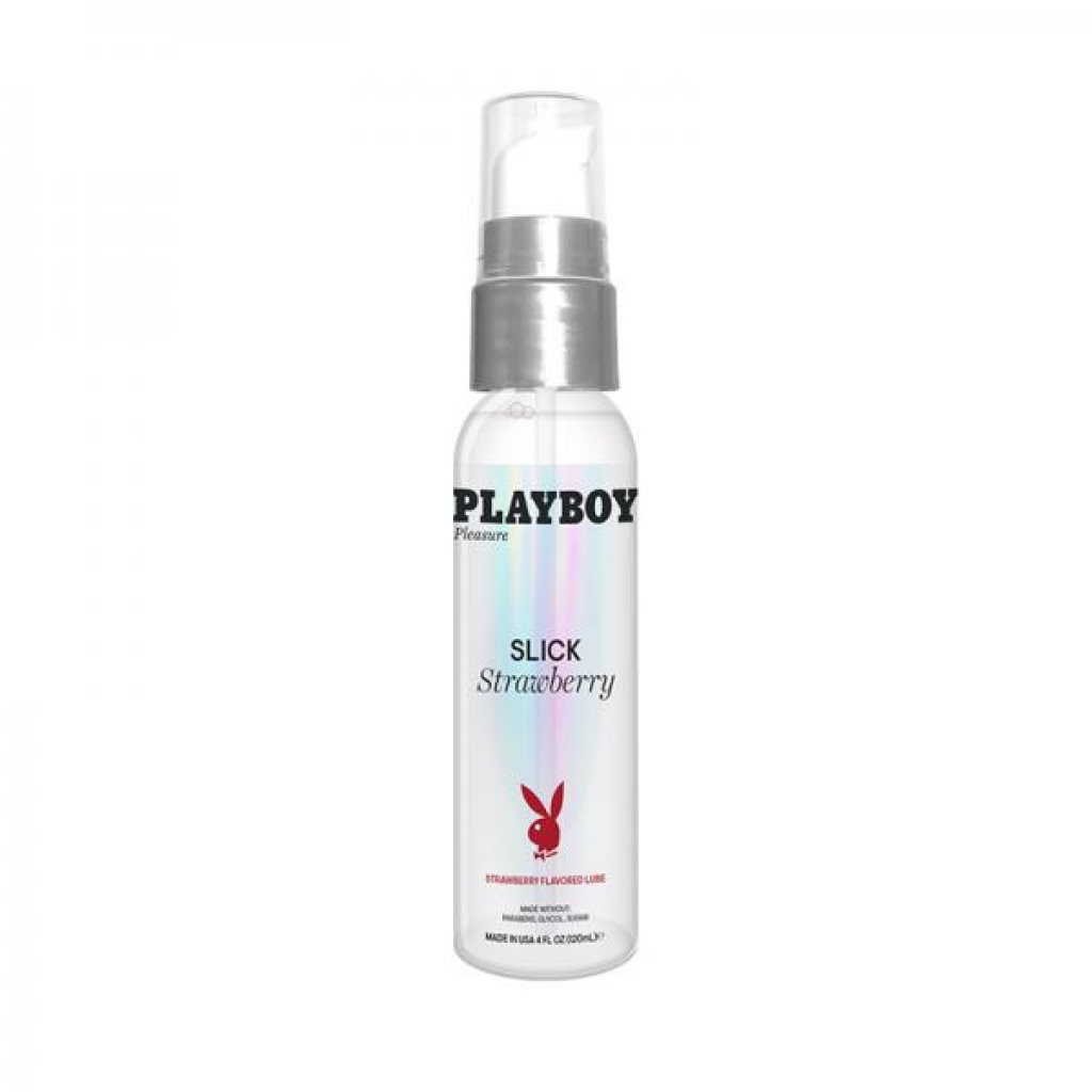 Playboy Slick Flavored Water-based Lubricant - Strawberry 4 Oz.