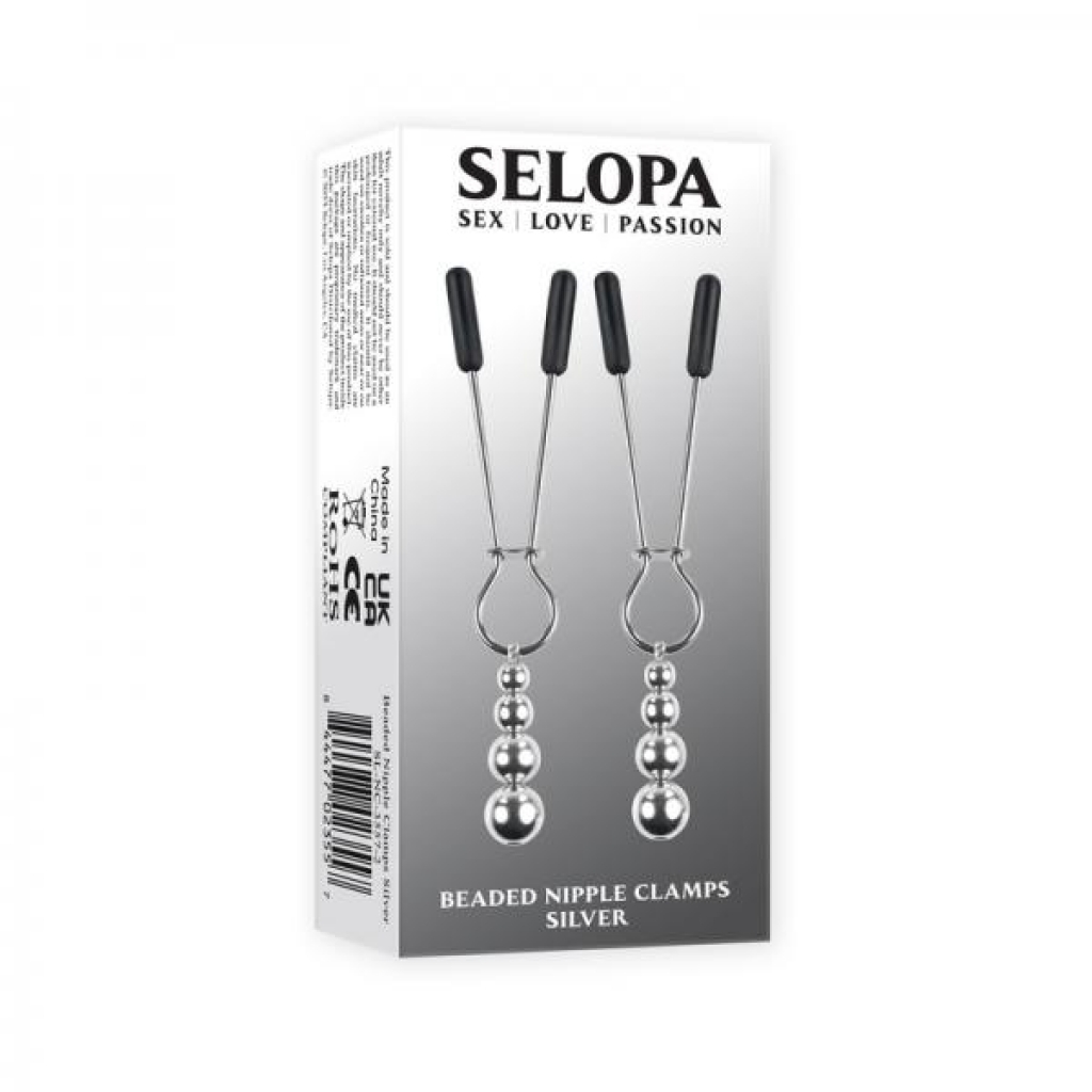 Selopa Beaded Nipple Clamps - Stainless Steel Silver