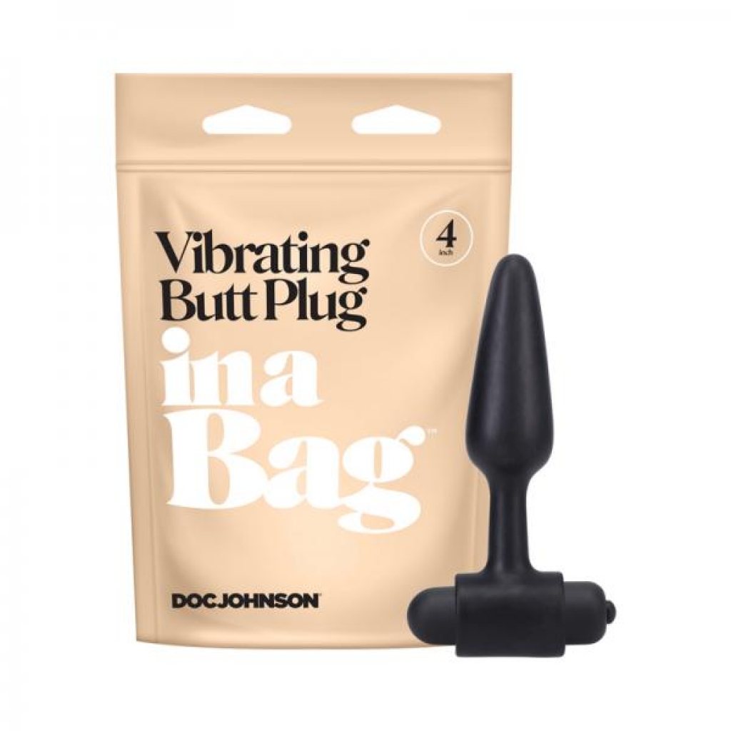 In A Bag Vibrating Butt Plug - 4 Inch Black