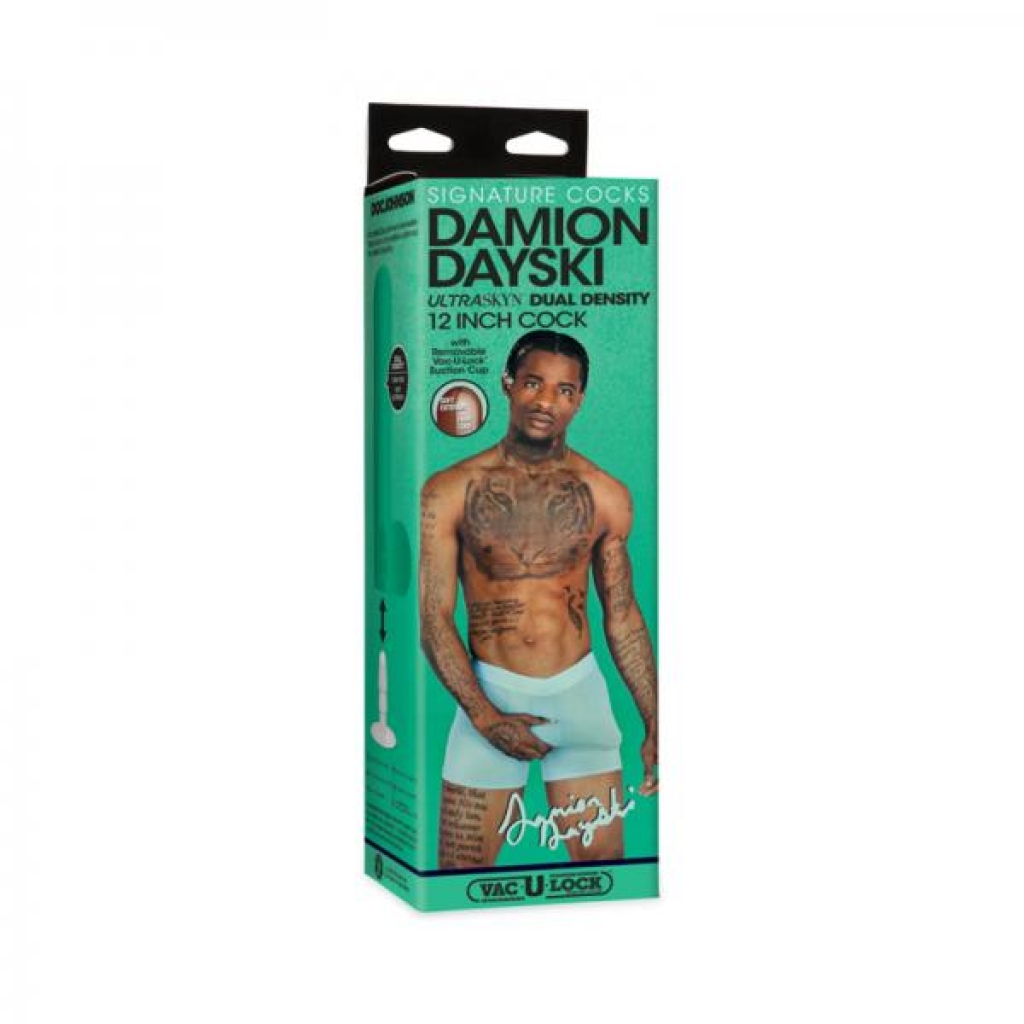 Damion Dayski Signature 12 Inch Ultraskyn Cock with Vac-u-lock Suction Cup - Chocolate