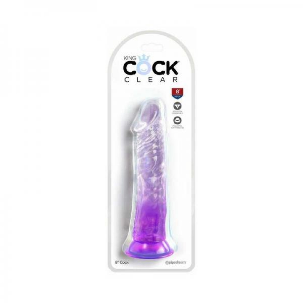 King Cock Clear 8in - Purple