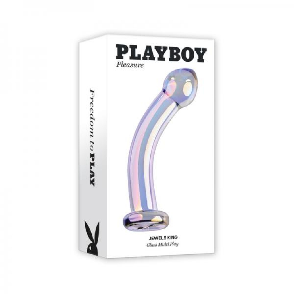 Playboy Jewels King Glass Dildo - Crystal Iridescent