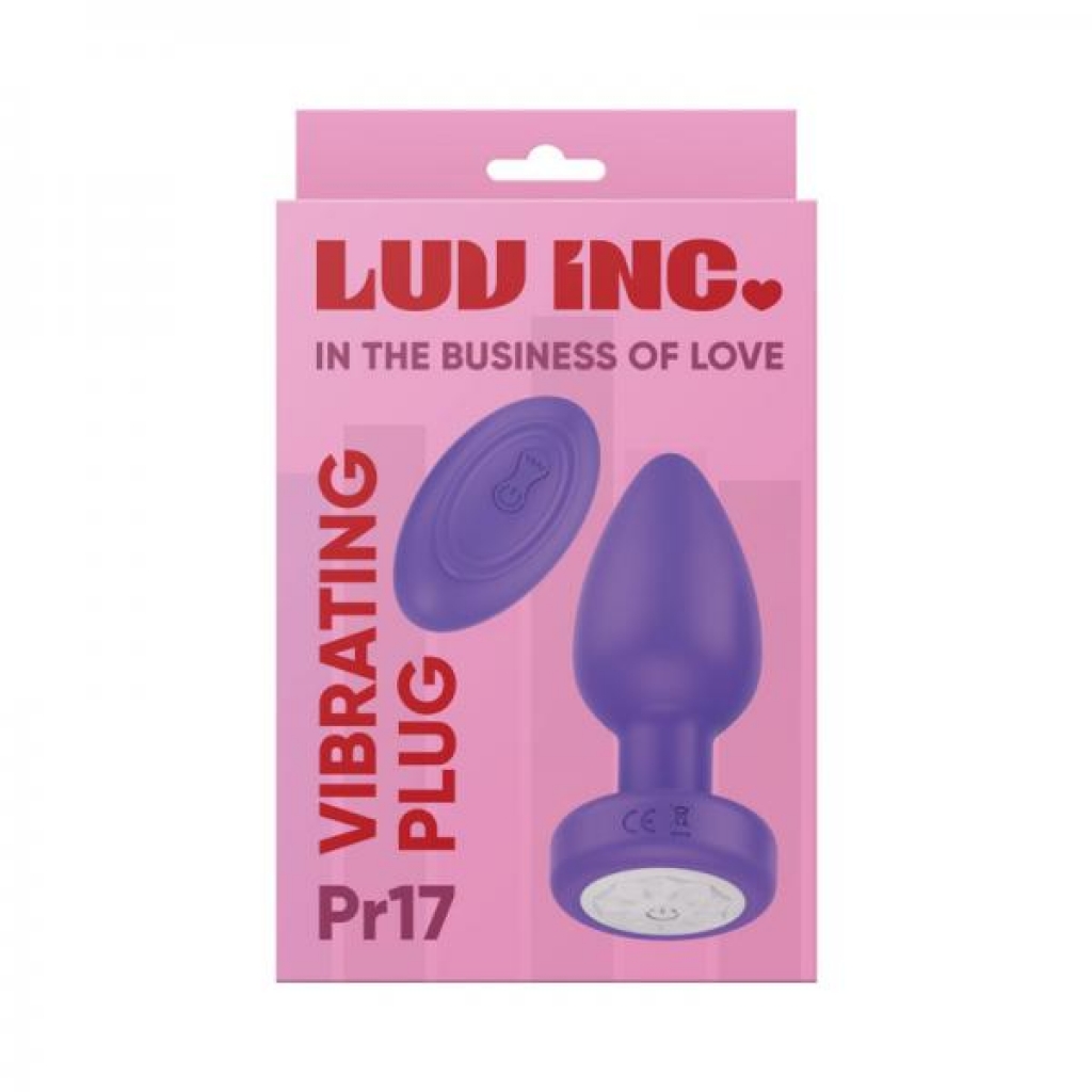 Luv Inc PR17: Vibrating Plug with Remote - Purple Pleasure