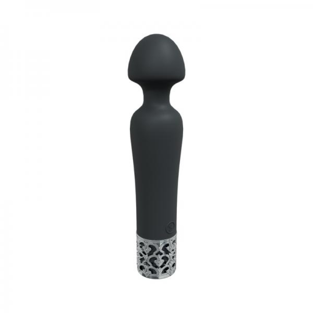 Royal Gems Scepter Silicone Rechargeable Vibrator - Black