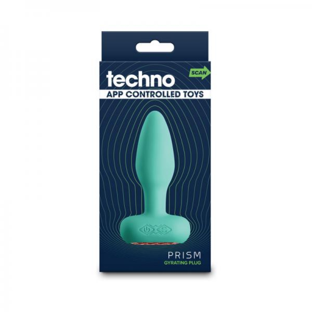 Techno Prism App-controlled Vibrating And Rotating Plug - Teal