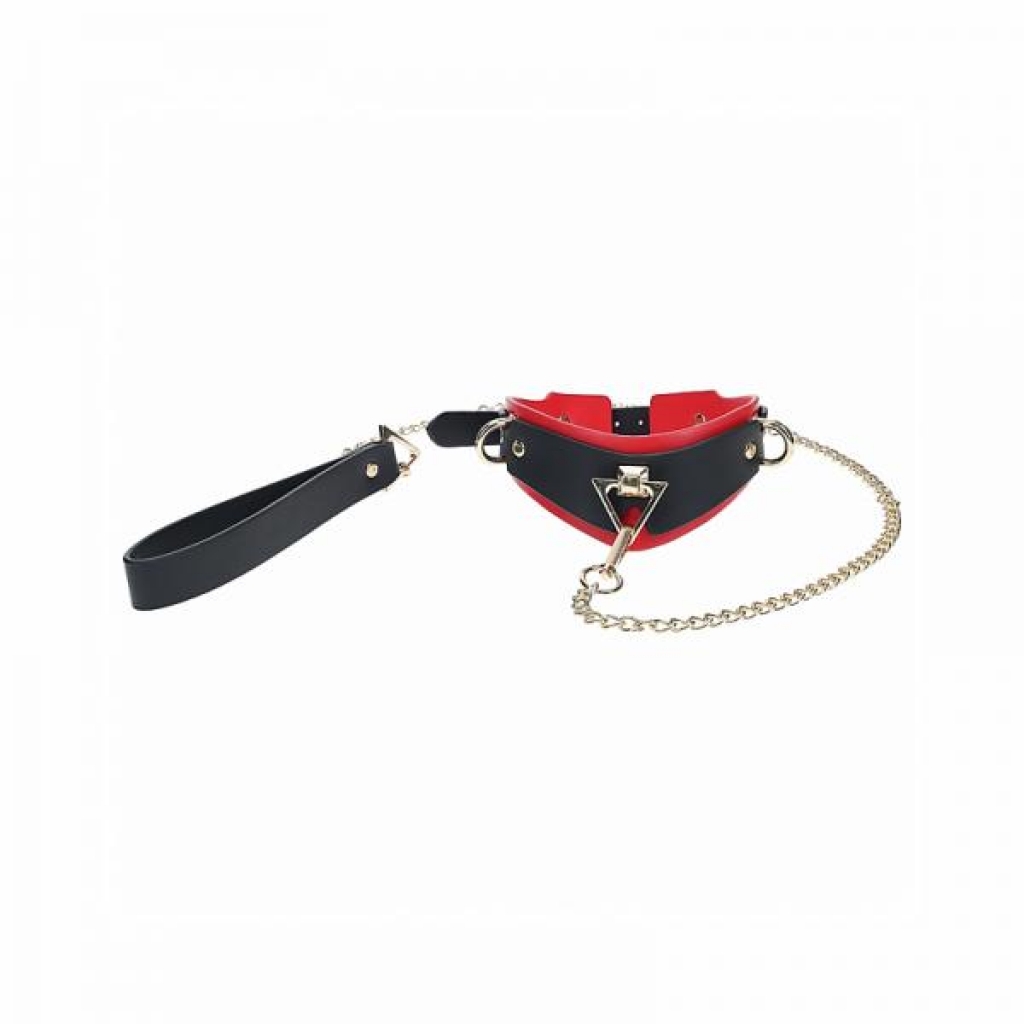 Ouch! Milan Collection Collar with Leash in Bonded Leather