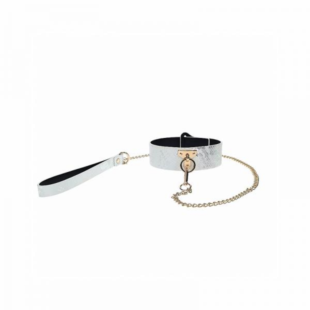 Ouch! Florence Collection Collar With Leash - Blue