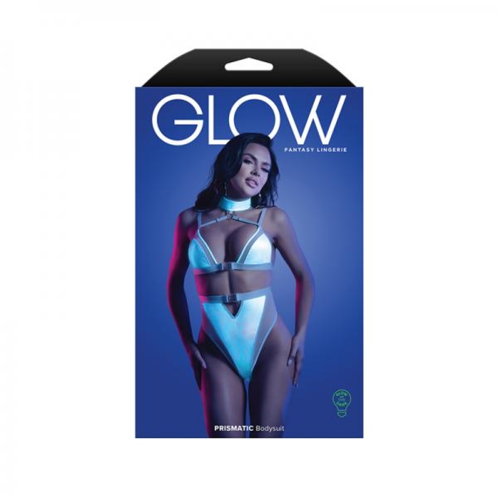 Fantasy Lingerie Glow Prismatic Bodysuit with Harness